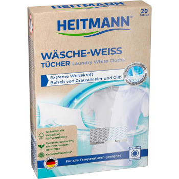 Heitmann Wäsche Weiß Chusteczki Wybielające 20 Szt.