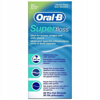 Oral-B Super Floss do Aparatów Ortodontycznych i Protez 50 szt.