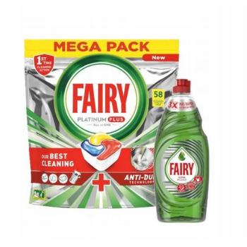 Fairy Platinum Plus 58 szt. + Fairy Ultra Płyn do Naczyń 325 ml