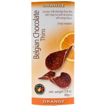 Belgian Chocolate Thins Orange 80 g