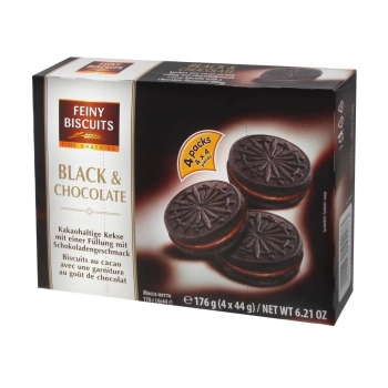 Feiny Biscuits Herbatniki Czarne z Czekoladą 176 g