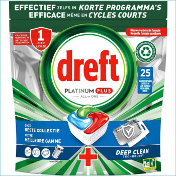 Dreft Platinum Plus All in One Tabletki do Zmywarki 25 szt.