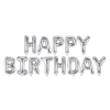 Balon foliowy dekoracja urodzinowa Happy Birthday srebrna 340cm x 35cm