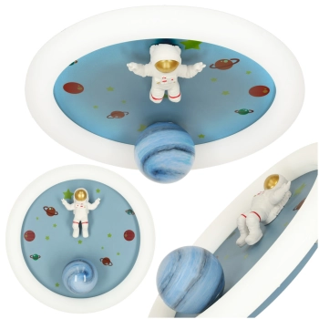 Lampa LED sufitowa plafon do pokoju dziecięcego ściemniana LUMELA + pilot astronauta