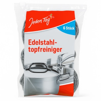 Jeden Tag Czyścik do Stali Nierdzewnej 6 szt.