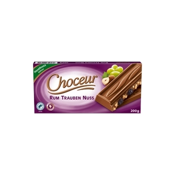 Choceur Rum Trauben Nuss - Czekolada Rum z Orzechami i Rodzynkami 200 g