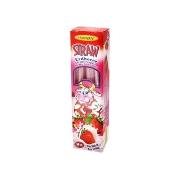 Woogie Trinkhalme Rurki do Mleka Truskawkowe 8 x 4 g