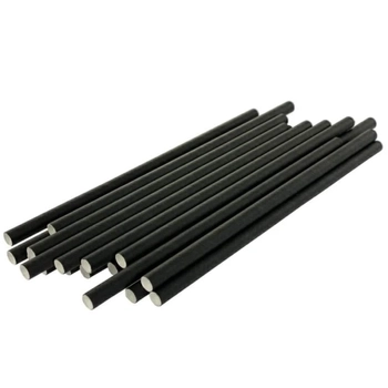 Słomki Papierowe Proste Czarne Grube Shake 200 mm, fi8, 150 sztuk