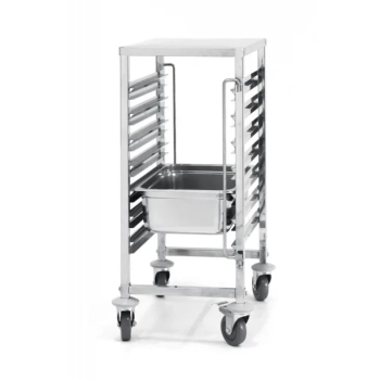 Wózek do transportu pojemników 7 x GN 1/1 z blatem roboczym - Hendi 810668