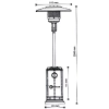 Lampa grzewcza gazowa parasol grzewczy ETNA CZARNA na gaz PB LPG