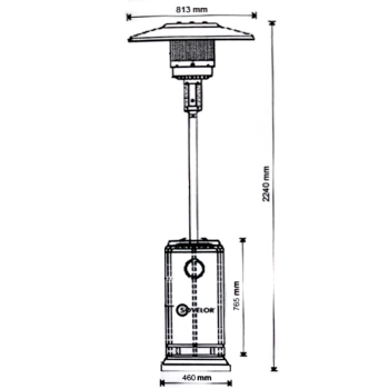 Lampa grzewcza gazowa parasol grzewczy ETNA CZARNA na gaz PB LPG
