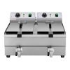 Frytownica podwójna gastronomiczna elektryczna z kranem 230 V 2 x 3000W 2 x 10 L
