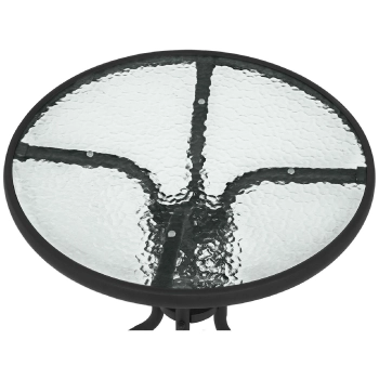 Stolik balkonowy kawowy ogrodowy szklany okrągły śr. 60 cm