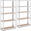 Regał magazynowy metalowy 5 półek 875 kg 90 x 30 x 180 cm szary 2 szt.