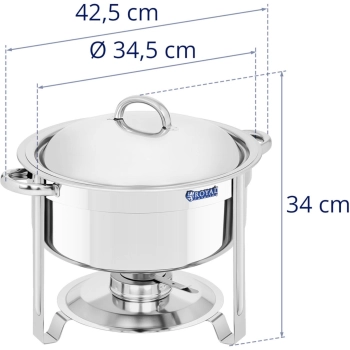 Podgrzewacz do potraw stołowy okrągły na pastę z pokrywą 7.6 l