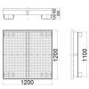 Wanna wychwytowa metalowa na 4 beczki 200L 120x120cm