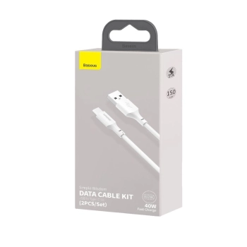 2x kabel USB USB-C szybkie ładowanie Power Delivery Quick Charge 40 W 5 A 1.5 m biały