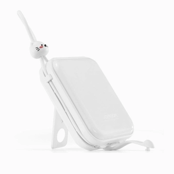 Powerbank z podstawką kabel USB-C i Iphone Lightning Cutie Series 10000mAh 22.5W biały
