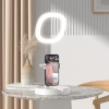 Zestaw statyw + lampa LED Ring Flash do nagrywania filmów YouTube TikTok biały