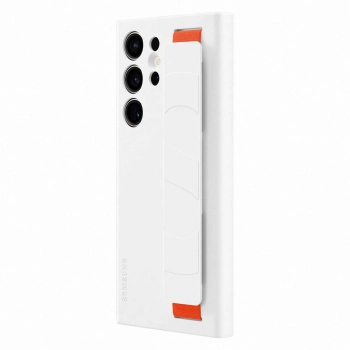 Etui silikonowy pokrowiec z paskiem Samsung Galaxy S23 Ultra Silicone Grip Cover białe