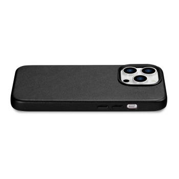 Pokrowiec etui z naturalnej skóry do iPhone 14 Pro Max MagSafe Case Leather czarny