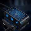 Ładowarka samochodowa + 3x gniazdo zapalniczki 2x USB-C PD 1x USB-A QC - czarna
