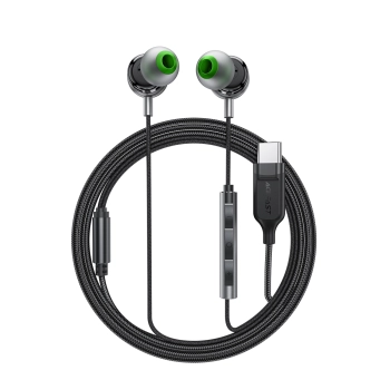 Słuchawki przewodowe L5 dokanałowe USB-C 1.2m - czarne