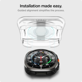 Szkło hartowane z ramką montażową na Samsung Galaxy Watch Ultra 47 mm - 2 szt.
