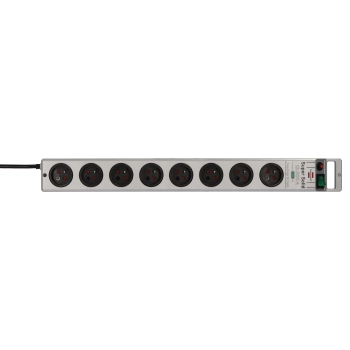 Listwa antyprzepięciowa Super-Solid 8 gniazd 2.5m 13.500A - srebrna