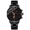 Zegarek męski kwarcowy klasyczny z bransoletą STAL 40 mm - czarny