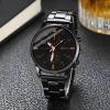 Zegarek męski kwarcowy klasyczny z bransoletą STAL 40 mm - czarny