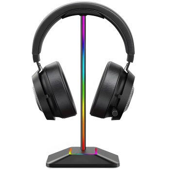 Stojak uchwyt biurkowy gamingowy na słuchawki z hubem USB podświetlany RGB LED