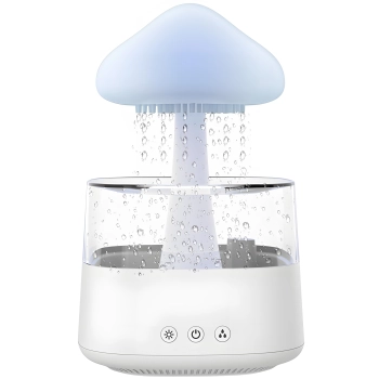Nawilżacz powietrza dyfuzor do aromaterapii grzybek deszcz 7 kolorów LED 450 ml