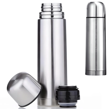 Termos turystyczny próżniowy do kawy herbaty STAL 500 ml - srebrny