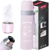 Termos turystyczny próżniowy do kawy herbaty z uchwytem STAL 500 ml - różowy