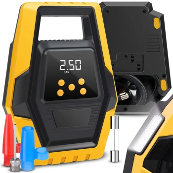 Kompresor samochodowy pompka sprężarka do kół LCD LED 12 V 35 l/min