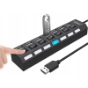HUB rozdzielacz USB-A z włącznikami podświetlaniem 7 portów