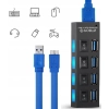 HUB rozdzielacz USB-A z włącznikami podświetlaniem 4 porty