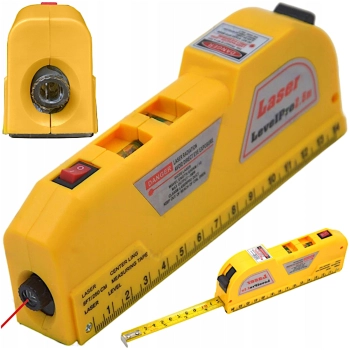 Poziomica laserowa z miarą 2 tryby 250 cm