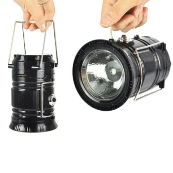 Lampa akumulatorowa turystyczna solarna z powerbankiem składana 6 LED