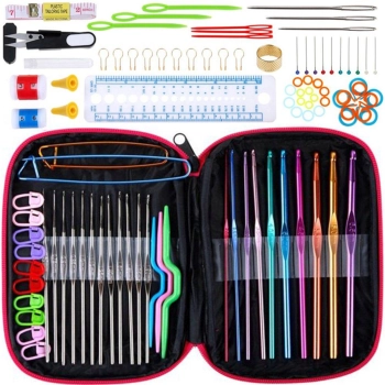 Zestaw szydełek metalowych w etui - 100 el.
