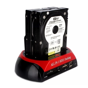 Stacja dokująca na 2 dyski HDD SSD SATA IDE 2,5'' 3,5'' USB