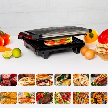 Grill elektryczny kontaktowy do panini mięsa warzyw 750 W