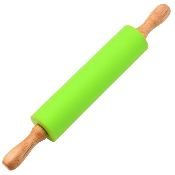 Wałek do ciasta kuchenny silikonowy 38 cm - zielony