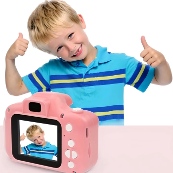 Aparat cyfrowy dla dzieci 5 gier 2'' microSD - różowy