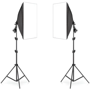 Zestaw fotograficzny studyjny 2x statyw 2x softbox 50 x 70 cm 2x żarówka 135 W