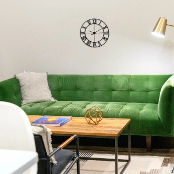 Zegar ścienny retro cyfry rzymskie LOFT śr. 50 cm - czarny