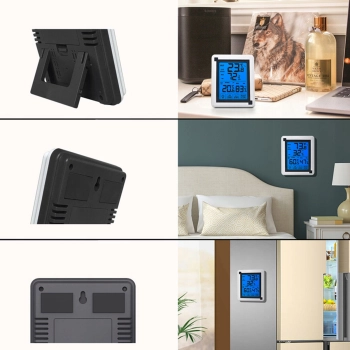 Stacja pogody bezprzewodowa dotykowa termometr higrometr czujnik zewnętrzny LCD