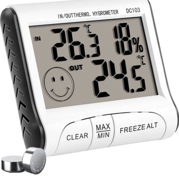 Stacja pogody z termometrem higrometrem sondą -10-50C LCD