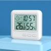 Termometr higrometr pokojowy stojący z zegarkiem budzikiem LCD
